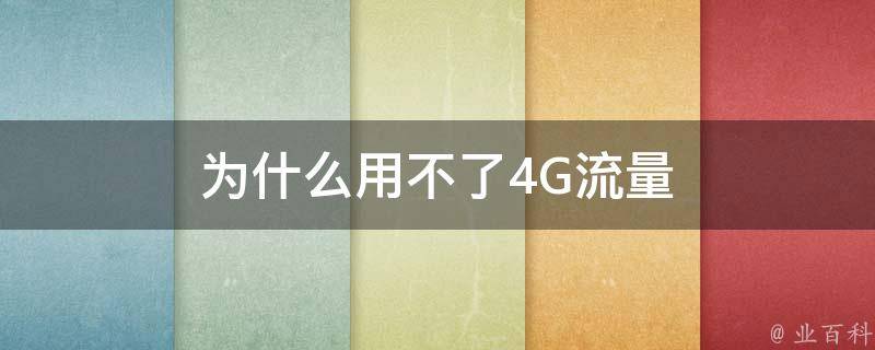 为什么用不了4g