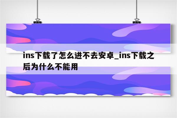 ins为什么不能用